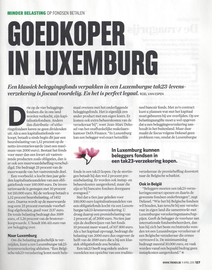 Tak 23 goedkoopst via Luxemburg